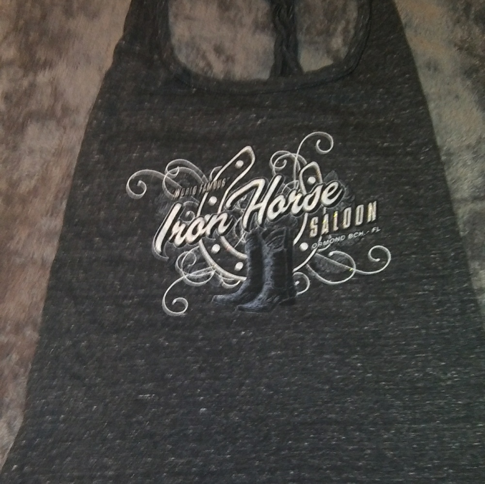 *SOLD Iron Horse Saloon braided racerback tank top